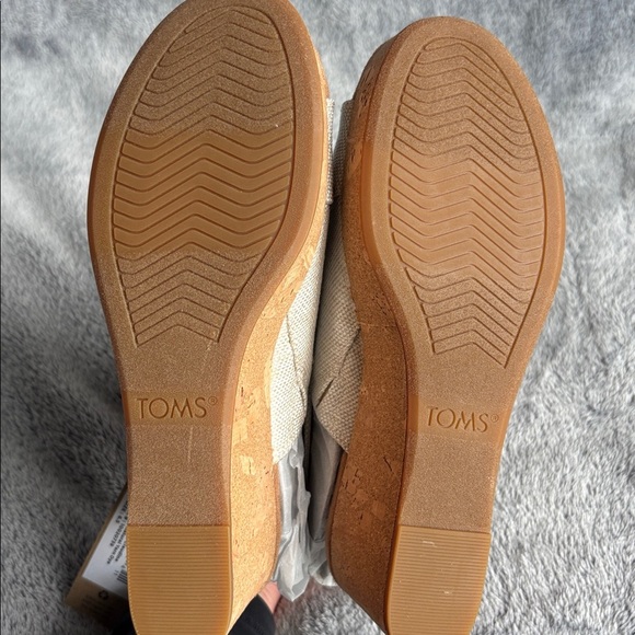 TOMS Claudine Platform Wedge Sandal in Natural size 6.5 NIB - Picture 5 of 7